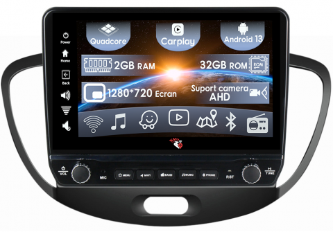 Hyundai - Navigatie dedicata i10 2007-2013 cu butoane rotative model 2024, 9 Inch, 2GB RAM 32GB ROM, Quadcore, Android 13, WiFi, Bluetooth, Magazin Play
