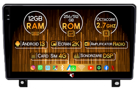 Zafira (2006-2014) - Navigatie dedicata Opel Astra Zafira 2007, 12GB RAM 256GB ROM, Android 13, Rezolutie 2K, Display QLED, 9", DSP, Carplay, Android Auto, Internet, Youtube, Waze, Wi Fi, USB