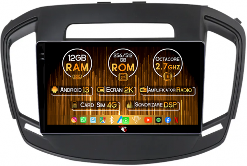 Opel - Navigatie dedicata Opel Insignia 2013-2017, 12GB RAM 256GB ROM, Android 13, Rezolutie 2K, Display QLED, 9", DSP, Carplay, Android Auto, Internet, Youtube, Waze, Wi Fi, USB