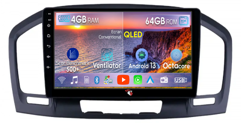 Opel - Navigatie dedicata Opel Insignia, 4GB RAM 64GB ROM, Octacore, Android 13, Display QLED 9", DSP, Carplay, Android Auto, Internet, Youtube, Waze, WIFI, Bluetooth