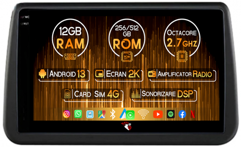Opel - Navigatie dedicata Opel Meriva 2010-2014, 12GB RAM 256GB ROM, Android 13, Rezolutie 2K, Display QLED, 9", DSP, Carplay, Android Auto, Internet, Youtube, Waze, Wi Fi, USB