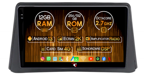 Opel - Navigatie dedicata Opel Mokka 2012-2016, 12GB RAM 256GB ROM, Android 13, Rezolutie 2K, Display QLED, 9", DSP, Carplay, Android Auto, Internet, Youtube, Waze, Wi Fi, USB