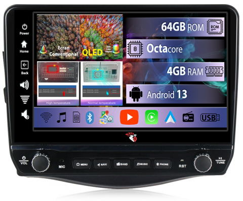 RAV4 2005-2013 - Navigatie dedicata RAV4 2005-2013 cu butoane rotative model 2024, 4GB RAM 64GB ROM, Quadcore, Android 13, Display QLED 9", DSP, Carplay, Android Auto, Internet, Youtube, Waze, WIFI, B