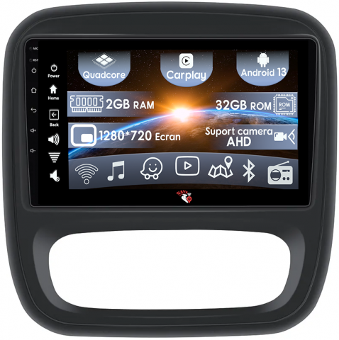 Opel - (Resigilata) Navigatie dedicata Opel Vivaro B 2014-2018, 2GB RAM 32GB ROM, Quad Core, Display 9" IPS Full HD, Carplay, Android 13, Bluetooth, Magazin Play, Suport camere AHD