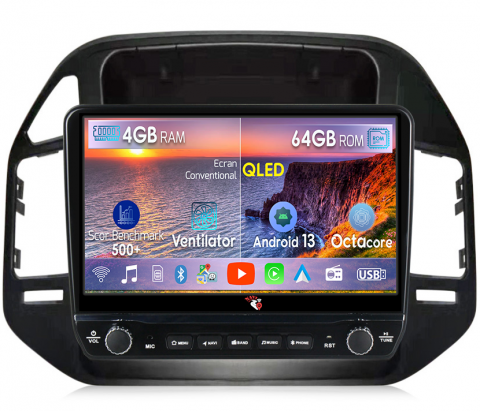 Pajero V73 - Navigatie dedicata Pajero V73 cu butoane rotative model 2024, 4 GB RAM 64 ROM, Quadcore, Android 13, Display QLED, 9", DSP, Carplay, Android Auto, Internet, Youtube , Waze , WI-FI