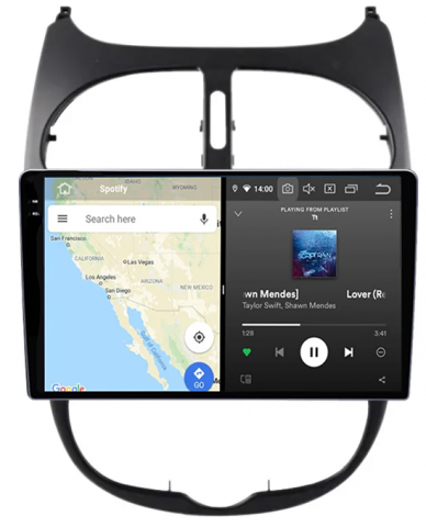 Navigatie dedicata Peugeot 206 2004-2008, 12GB RAM 256GB ROM, Android 13, Rezolutie 2K, Display QLED, 9", DSP, Carplay, Android Auto, Internet, Youtube, Waze, Wi Fi, USB [3]