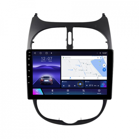 Peugeot - Navigatie dedicata Peugeot 206, 8GB RAM 128GB ROM, Octacore, Platforma 7862,Android 13, Display QLED 9”, Suporta camera 360º, DSP, Carplay&Android Auto, SIM 4G, Ventilator Activ