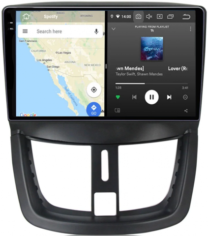 Navigatie dedicata Peugeot 207 2006-2015, 12GB RAM 256GB ROM, Android 13, Rezolutie 2K, Display QLED, 9", DSP, Carplay, Android Auto, Internet, Youtube, Waze, Wi Fi, USB [3]