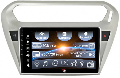 Peugeot - (Resigilata) Navigatie Peugeot 301 2013-2016, C-Elysee 2012+, 2GB RAM 32GB ROM, Quad Core, Display 9" IPS Full HD, Carplay, Android 13, Bluetooth, Magazin Play, Suport camere AHD
