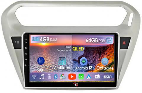 301 2013-2016 - Navigatie dedicata Peugeot 301 2013-2016, 4GB RAM 64GB ROM, Octacore, Android 13, Display QLED 9", DSP, Carplay, Android Auto, Internet, Youtube, Waze, WIFI, Bluetooth