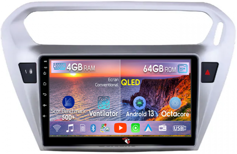Citroen - Navigatie dedicata Peugeot 301 / Citroen C-Elysee ( 2012 + ), 4GB RAM 64GB ROM, Octacore, Android 13, Display QLED 10.1", DSP, Carplay, Android Auto, Internet, Youtube, Waze, WIFI, Bluetooth