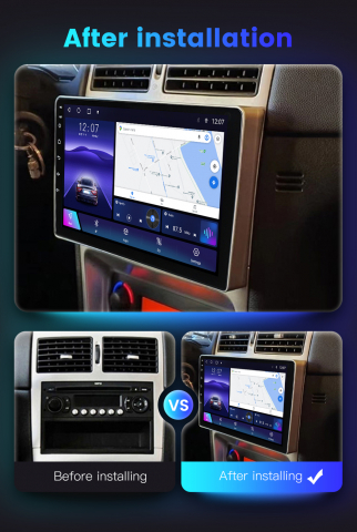 Navigatie dedicata Peugeot 307 2001-2008, 4GB RAM 64GB ROM, Octacore, Android 13, Display QLED 9", DSP, Carplay, Android Auto, Internet, Youtube, Waze, WIFI, Bluetooth [6]