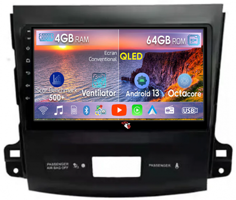 Peugeot - Navigatie dedicata Peugeot 4007 ( 2007 - 2012 ), 4GB RAM 64GB ROM, Octacore, Android 13, Display QLED 9", DSP, Carplay, Android Auto, Internet, Youtube, Waze, WIFI, Bluetooth