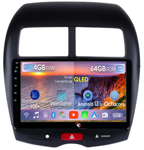 Peugeot - Navigatie dedicata Peugeot 4008, 4GB RAM 64GB ROM, Octacore, Android 13, Display QLED 9", DSP, Carplay, Android Auto, Internet, Youtube, Waze, WIFI, Bluetooth