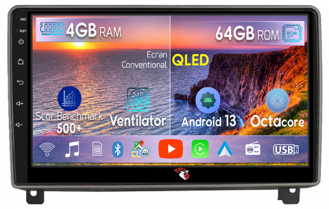 407 2004-2011 - Navigatie dedicata Peugeot 407 2004-2011, 4GB RAM 64GB ROM, Octacore, Android 13, Display QLED 9", DSP, Carplay, Android Auto, Internet, Youtube, Waze, WIFI, Bluetooth