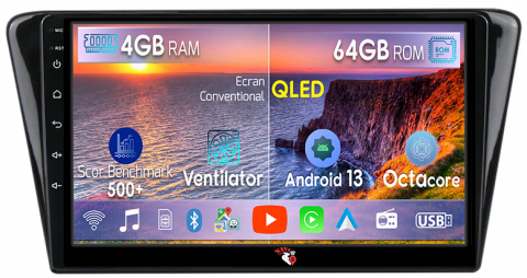 Peugeot - Navigatie dedicata Peugeot 408 2014-2018, 4GB RAM 64GB ROM, Octacore, Android 13, Display QLED 10", DSP, Carplay, Android Auto, Internet, Youtube, Waze, WIFI, Bluetooth