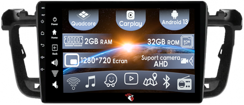 Peugeot - (Resigilata) Navigatie dedicata Peugeot 508 ( 2010 - 2018 ), 2GB RAM 32GB ROM, Quad Core, Display 9" IPS Full HD, Carplay, Android 13, Bluetooth, Magazin Play, Suport camere AHD