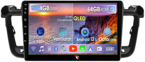 Peugeot - Navigatie dedicata Peugeot 508 ( 2010 - 2018 ), 4GB RAM 64GB ROM, Octacore, Android 13, Display QLED 9", DSP, Carplay, Android Auto, Internet, Youtube, Waze, WIFI, Bluetooth