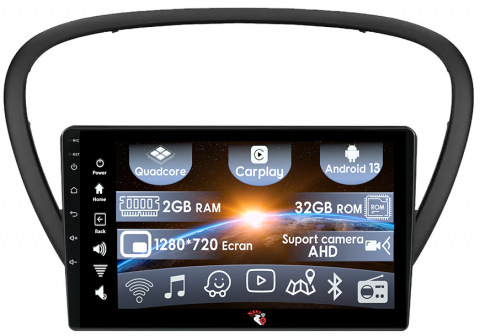 Peugeot - (Resigilata) Navigatie dedicata Peugeot 607 2004-2010, 2GB RAM 32GB ROM, Quad Core, Display 9" IPS Full HD, Carplay, Android 13, Bluetooth, Magazin Play, Suport camere AHD