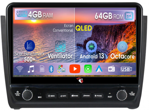Polo Golf Passat - Navigatie dedicata Polo Golf Passat cu butoane rotative model 2024, 4 GB RAM 64 ROM, Quadcore, Android 13, Display QLED, 9", DSP, Carplay, Android Auto, Internet, Youtube , Waze , WI-FI