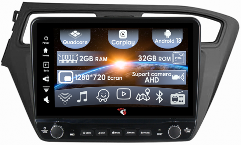 I20 2015-2017 - Navigatie dedicata I20 2015-2017 cu butoane rotative model 2024, 9 Inch, 2GB RAM 32GB ROM, Quadcore, Android 13, WiFi, Bluetooth, Magazin Play
