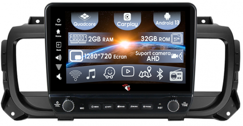 Citroen - Navigatie dedicata Jumpy 2016-2021 cu butoane rotative model 2024, 9 Inch, 2GB RAM 32GB ROM, Quadcore, Android 13, WiFi, Bluetooth, Magazin Play