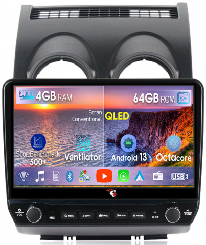 Qashqai 2006-2013 - Navigatie dedicata Qashqai 2006-2013 cu butoane rotative model 2024, 4 GB RAM 64 ROM, Quadcore, Android 13, Display QLED, 9", DSP, Carplay, Android Auto, Internet, Youtube , Waze ,