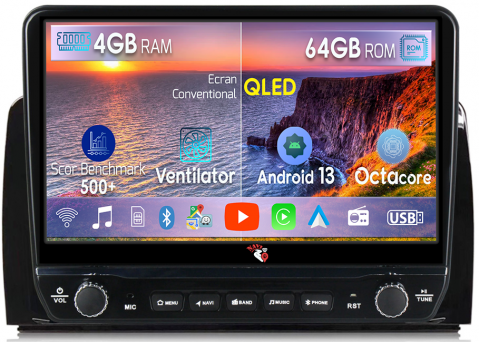 Mercedes-Benz - Navigatie dedicata R300 R350 2007-2011 cu butoane rotative model 2024, 4 GB RAM 64 ROM, Quadcore, Android 13, Display QLED, 10", DSP, Carplay, Android Auto, Internet, Youtube , Waze , WI-FI