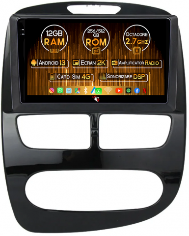 Renault Captur 2016-2019 - Navigatie dedicata Renault Captur 2016-2019, 12GB RAM 256GB ROM, Android 13, Rezolutie 2K, Display QLED, 9", DSP, Carplay, Android Auto, Internet, Youtube, Waze, Wi Fi, USB