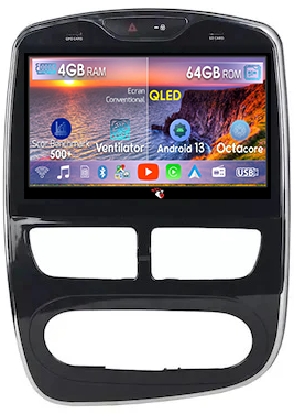 Clio 4 (2015+) - Navigatie dedicata Renault Clio 4 ( 2015 + ), 4GB RAM 64GB ROM, Octacore, Android 13, Display QLED 10", DSP, Carplay, Android Auto, Internet, Youtube, Waze, WIFI, Bluetooth