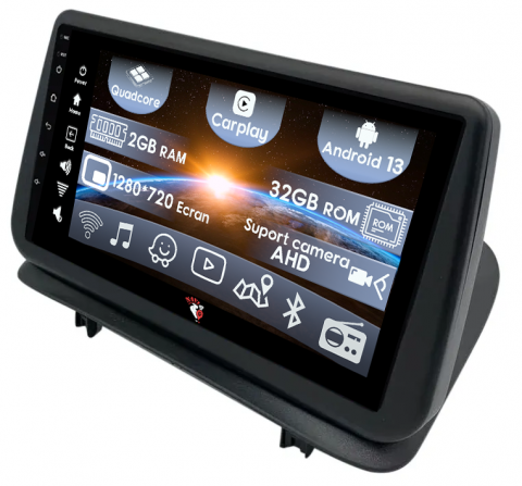Navigatii 2GB RAM - (Resigilata) Navigatie dedicata Renault Clio3 2006-2019, 2GB RAM 32GB ROM, Quad Core, Display 9" IPS Full HD, Carplay, Android 13, Bluetooth, Magazin Play, Suport camere AHD