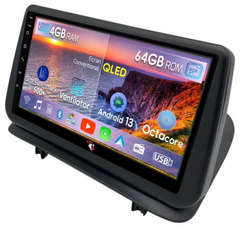 Renault Clio 3 2006-2019 - Navigatie dedicata Renault Clio3 2006-2019, 4GB RAM 64GB ROM, Octacore, Android 13, Display QLED 9", DSP, Carplay, Android Auto, Internet, Youtube, Waze, WIFI, Bluetooth