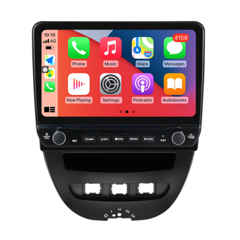 Peugeot 107 2009-2015 - Navigatie dedicata Peugeot 107 2009-2015 cu butoane rotative model 2024, 4 GB RAM 64 ROM, Quadcore, Android 13, Display QLED, 10", DSP, Carplay, Android Auto, Internet, Youtube , Waze ,