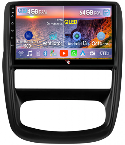 Duster 2010-2014 - Navigatie dedicata Renault Duster 2010-2015, 4GB RAM 64GB ROM, Octacore, Android 13, Display QLED 9", DSP, Carplay, Android Auto, Internet, Youtube, Waze, WIFI, Bluetooth