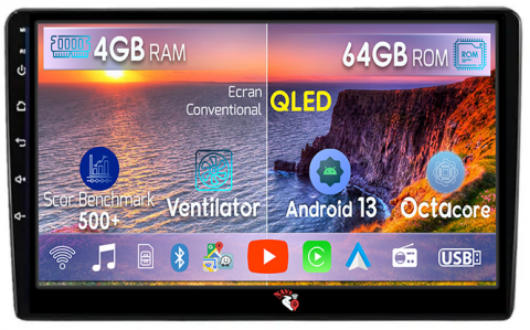 Captur 2020+ - Navigatie dedicata Renault Duster 2015-2018, 4GB RAM 64GB ROM, Octacore, Android 13, Display QLED 9", DSP, Carplay, Android Auto, Internet, Youtube, Waze, WIFI, Bluetooth