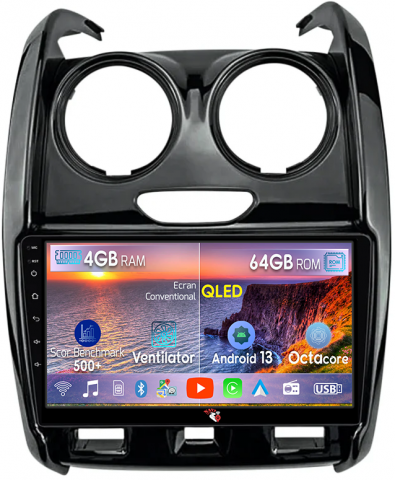 Duster 2015-2020 - Navigatie dedicata Renault Duster 2015-2020 Lada Largus 2021, 4GB RAM 64GB ROM, Octacore, Android 13, Display QLED 9", DSP, Carplay, Android Auto, Internet, Youtube, Waze, WIFI, Bluet