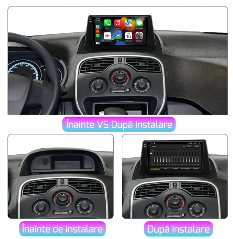Navigatie dedicata Renault Kangoo 2015-2018, 12GB RAM 256GB ROM, Android 13, Rezolutie 2K, Display QLED, 9", DSP, Carplay, Android Auto, Internet, Youtube, Waze, Wi Fi, USB [4]