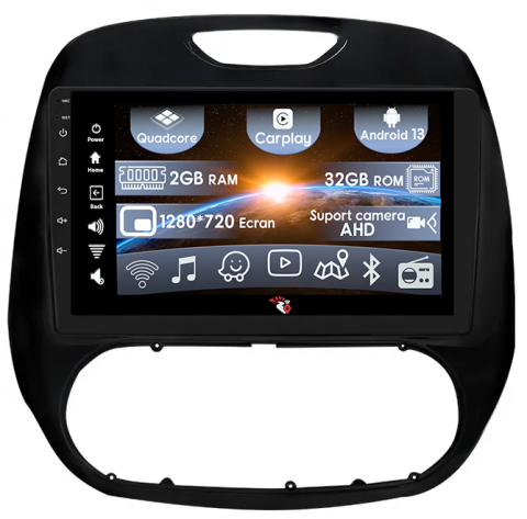 Kaptur 2016-2019 - (Resigilata) Navigatie dedicata Renault Kaptur 2016-2019, 2GB RAM 32GB ROM, Quad Core, Display 9" IPS Full HD, Carplay, Android 13, Bluetooth, Magazin Play, Suport camere AHD