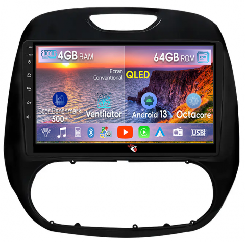 Kaptur 2016-2019 - Navigatie dedicata Renault Kaptur 2016-2019, 4GB RAM 64GB ROM, Android 13, Display 9 " , Internet ,Aplicatii , Waze , WI-FI , USB , Bluetooth , Mirrorlink