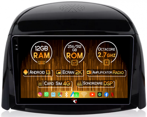 Koleos 2008-2016 - Navigatie dedicata Renault Koleos 2009-2016, 12GB RAM 256GB ROM, Android 13, Rezolutie 2K, Display QLED, 9", DSP, Carplay, Android Auto, Internet, Youtube, Waze, Wi Fi, USB