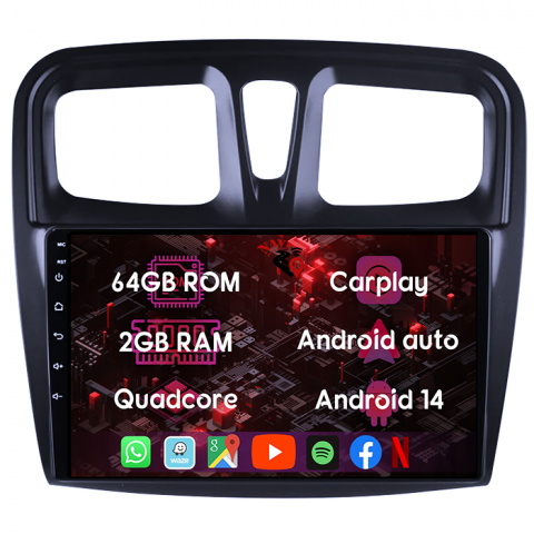 (Resigilata) Navigatie dedicata Renault Logan 2014-2019, 2GB RAM 32GB ROM, Quad Core, Display 9" IPS Full HD, Carplay, Android 13, Bluetooth, Magazin Play, Suport camere AHD [6]
