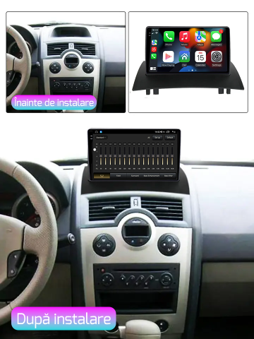 Navigatie dedicata Renault Megane 2 2002-2009, 12GB RAM 256GB ROM, Android 13, Rezolutie 2K, Display QLED, 9", DSP, Carplay, Android Auto, Internet, Youtube, Waze, Wi Fi, USB [4]