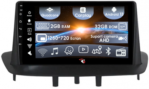 Navigatii 2GB RAM - (Resigilata) Navigatie dedicata Renault Megane 3 2008-2014, 2GB RAM 32GB ROM, Quad Core, Display 9" IPS Full HD, Carplay, Android 13, Bluetooth, Magazin Play, Suport camere AHD