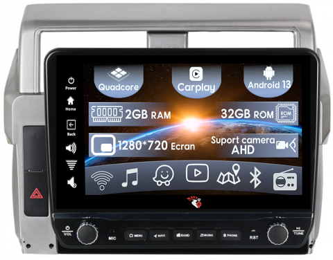 Prado 2013-2017 - Navigatie dedicata Prado 2013-2017 cu butoane rotative model 2024, 10 Inch, 2GB RAM 32GB ROM, Quadcore, Android 13, WiFi, Bluetooth, Magazin Play