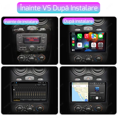 Navigatie dedicata Renault Sandero 2013-2014, 12GB RAM 256GB ROM, Android 13, Rezolutie 2K, Display QLED, 10", DSP, Carplay, Android Auto, Internet, Youtube, Waze, Wi Fi, USB [4]