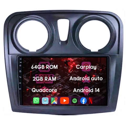 (Resigilata) Navigatie dedicata Renault Sandero 2017+, 2GB RAM 32GB ROM, Quad Core, Display 9" IPS Full HD, Carplay, Android 13, Bluetooth, Magazin Play, Suport camere AHD [5]