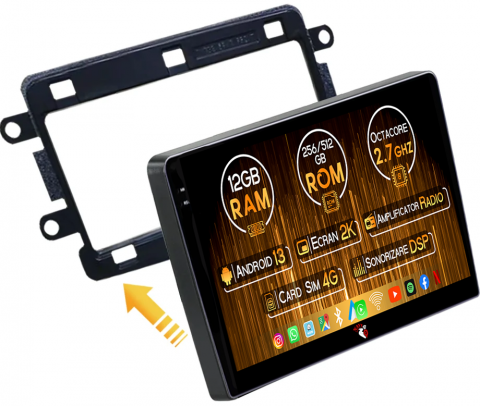Sandero Dacia Duster Captur Lada Xray - Navigatie dedicata Renault Sandero Dacia Duster Captur, 12GB RAM 256GB ROM, Android 13, Rezolutie 2K, Display QLED, 9", DSP, Carplay, Android Auto, Internet, Youtube, Waze, Wi Fi,
