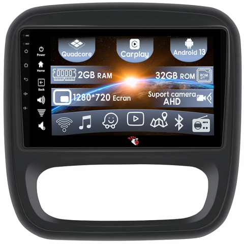 Trafic 3 - (Resigilata) Navigatie dedicata Renault Captur, Trafic 3, 2GB RAM 32GB ROM, Quad Core, Display 9" IPS Full HD, Carplay, Android 13, Bluetooth, Magazin Play, Suport camere AHD