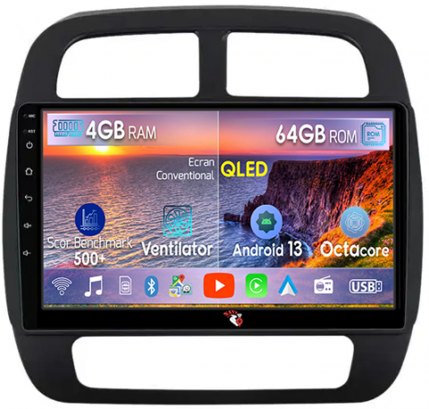 Dacia - Navigatie dedicata Renault SPRING 2021+, 4GB RAM 64GB ROM, Octacore, Android 13, Display QLED 10", DSP, Carplay, Android Auto, Internet, Youtube, Waze, WIFI, Bluetooth