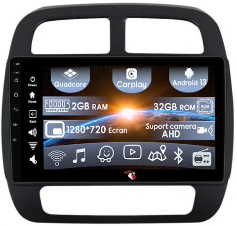 Dacia - (Resigilata) Navigatie dedicata Renault Spring 2021, 2GB RAM 32GB ROM, Quad Core, Display 10" IPS Full HD, Carplay, Android 13, Bluetooth, Magazin Play, Suport camere AHD